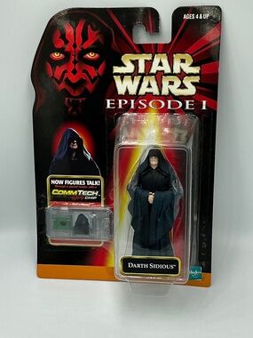 Star Wars Episode 1 Darth Sidious Action Figure Hasbro 1999 CommTech Chip Toy